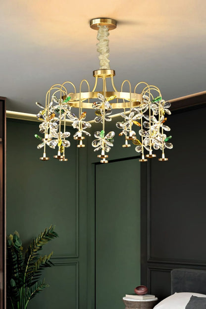 Floral-Inspired Flower Crystal Chandelier - morylighting