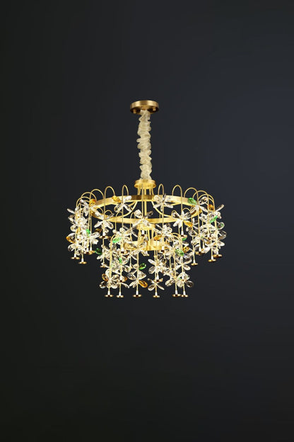 Floral-Inspired Flower Crystal Chandelier - morylighting