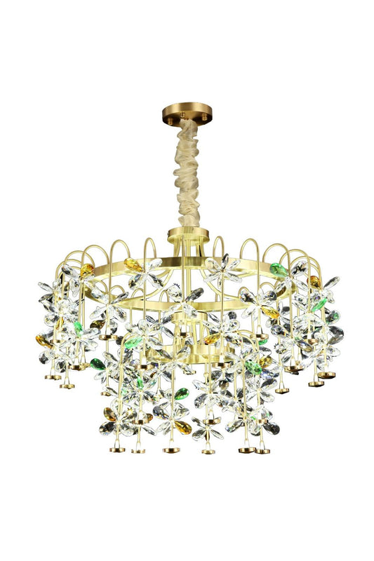 Floral-Inspired Flower Crystal Chandelier - morylighting