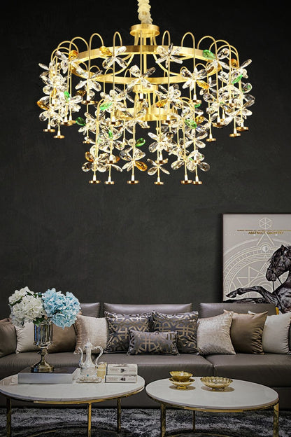Floral-Inspired Flower Crystal Chandelier - morylighting
