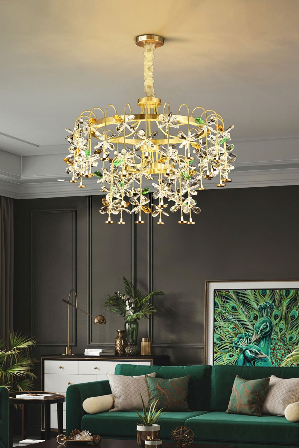 Floral-Inspired Flower Crystal Chandelier - morylighting