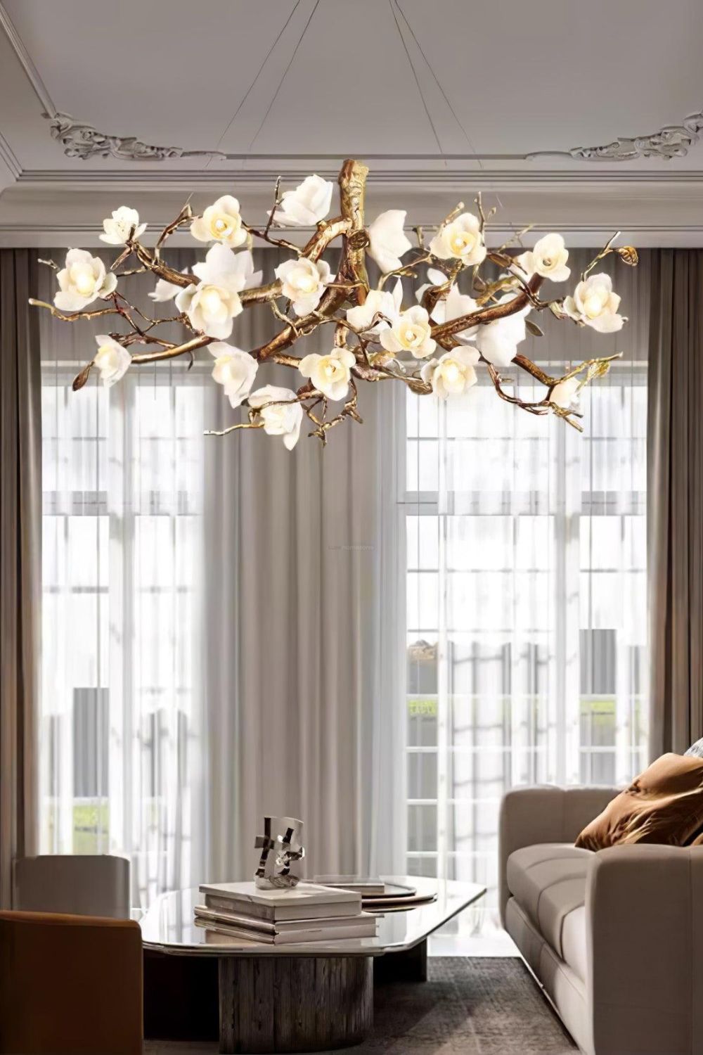 Floral Branch Chandelier - view 6 | morylighting