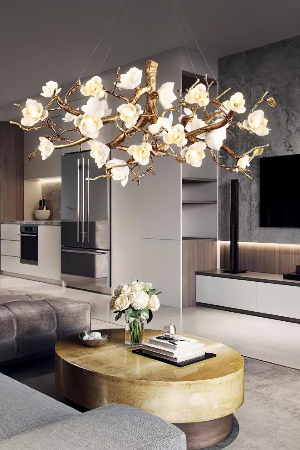 Floral Branch Chandelier - view 10 | morylighting