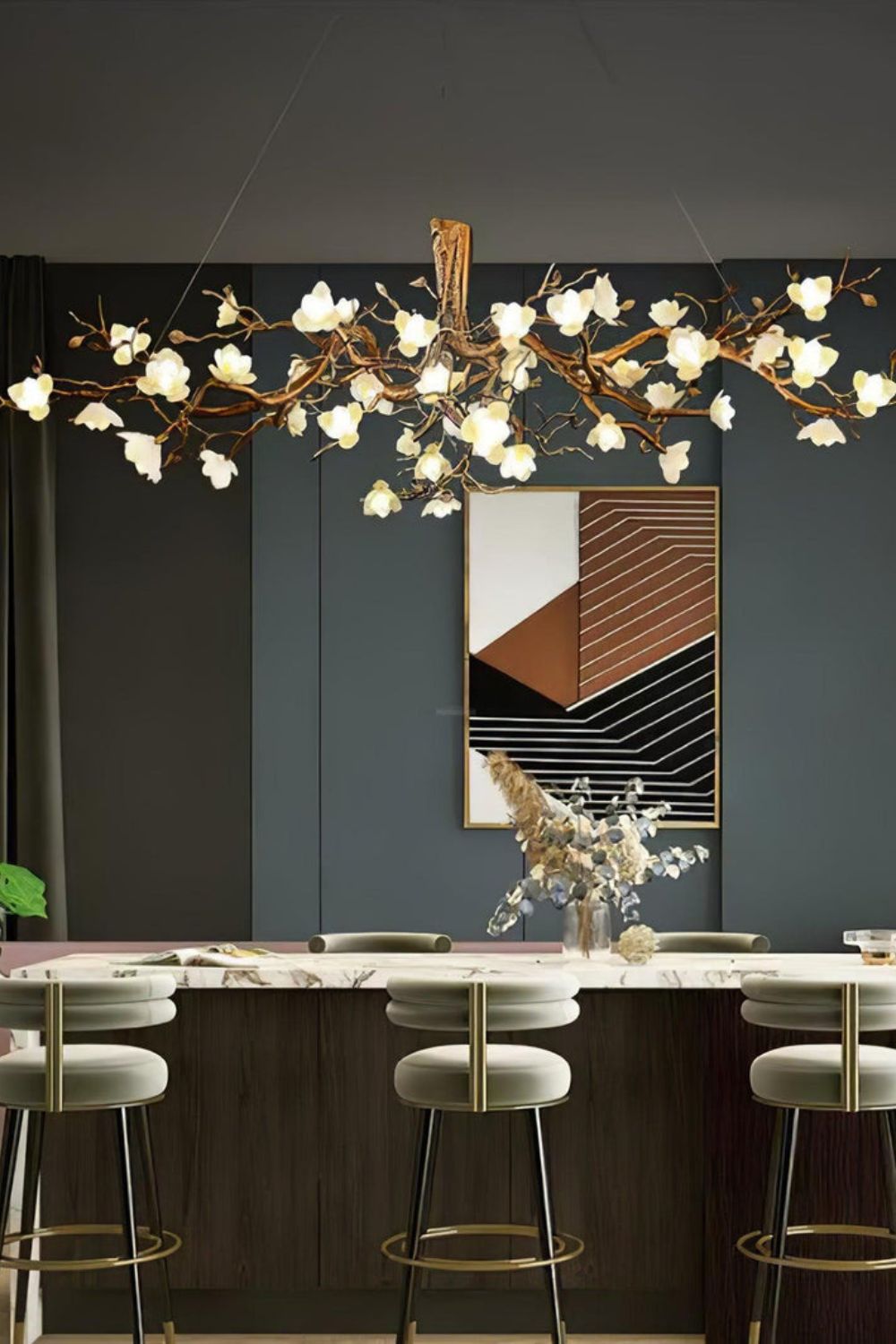 Floral Branch Chandelier - view 8 | morylighting
