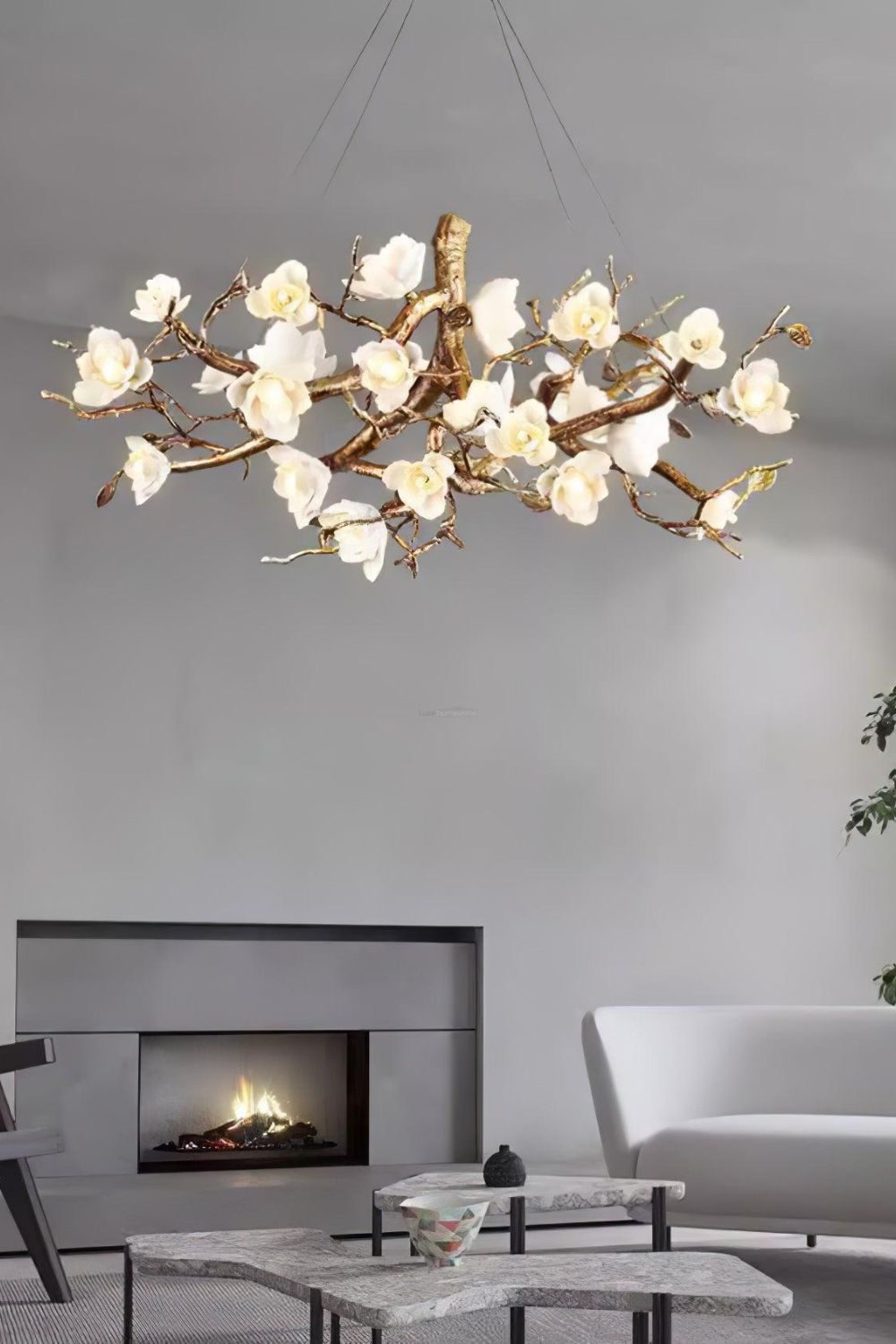 Floral Branch Chandelier - view 7 | morylighting