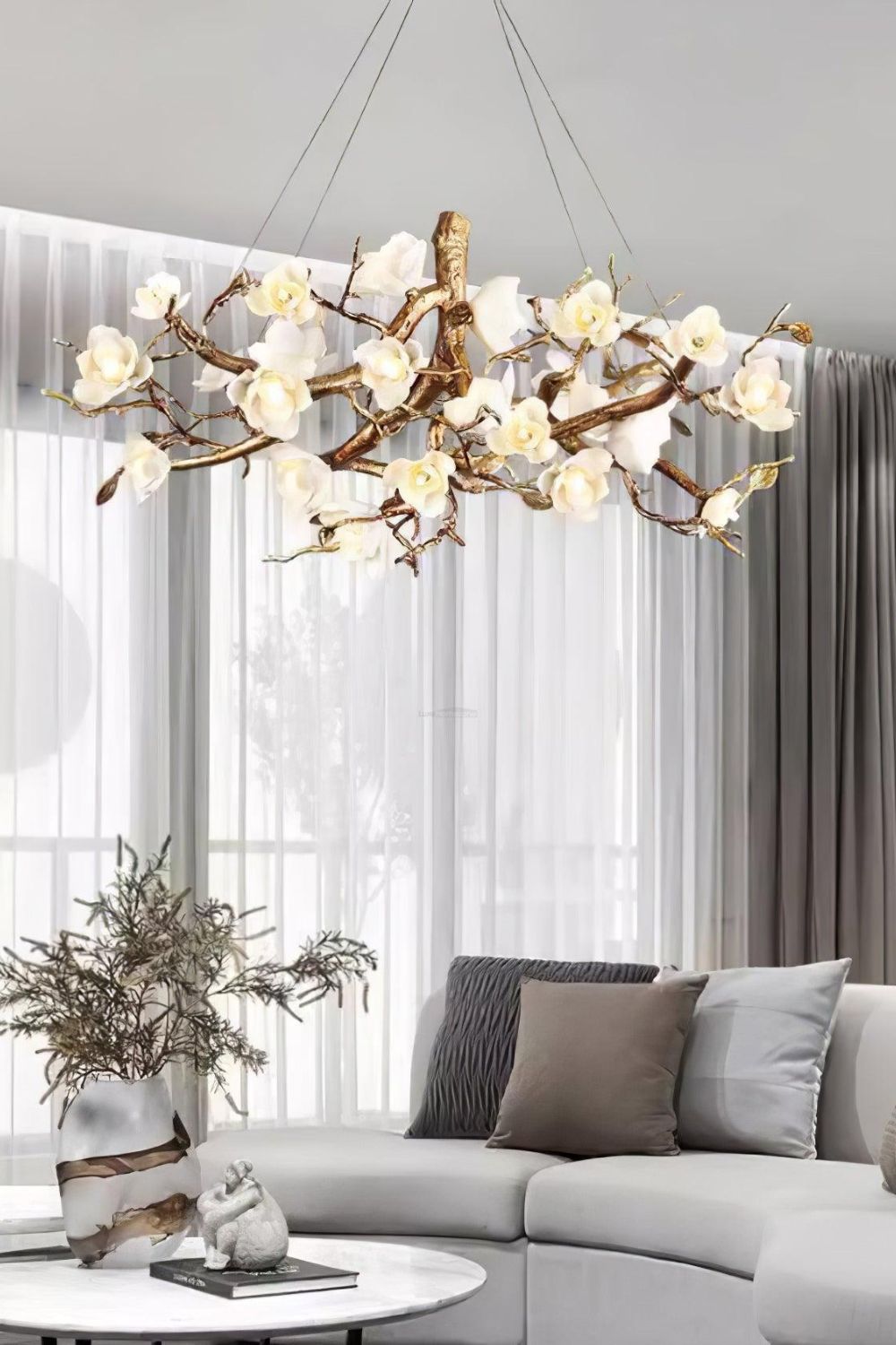 Floral Branch Chandelier - view 4 | morylighting