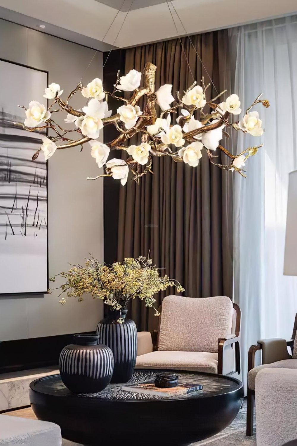 Floral Branch Chandelier - view 3 | morylighting