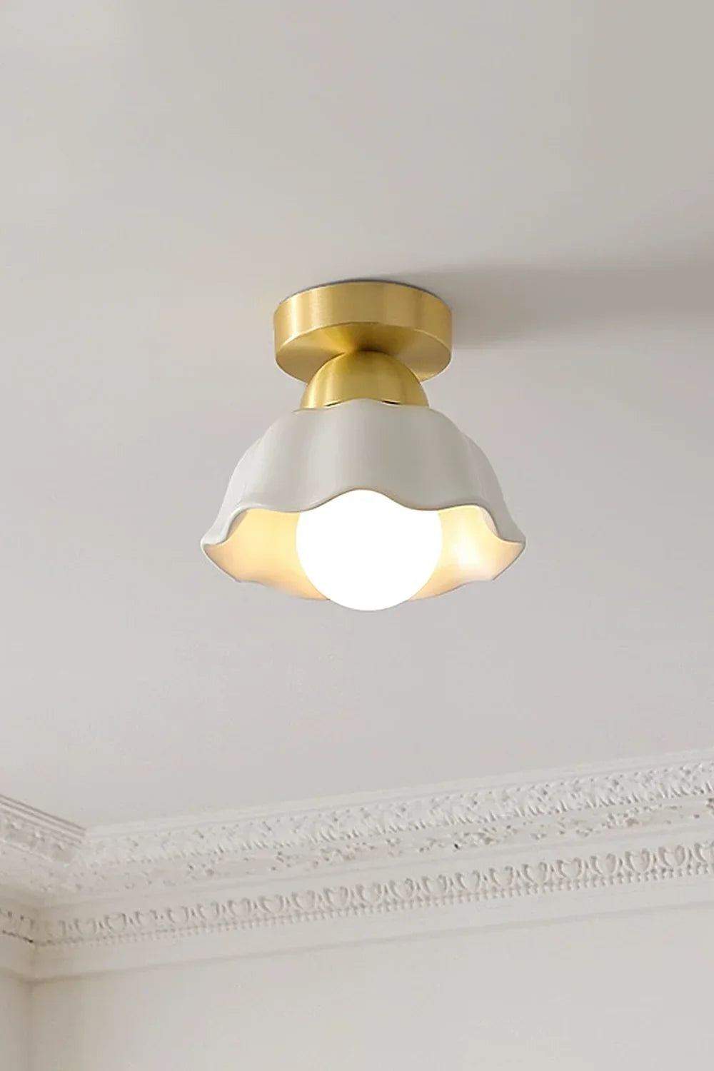 Flower Ceramic Brass Ceiling Light - view 2 | morylighting