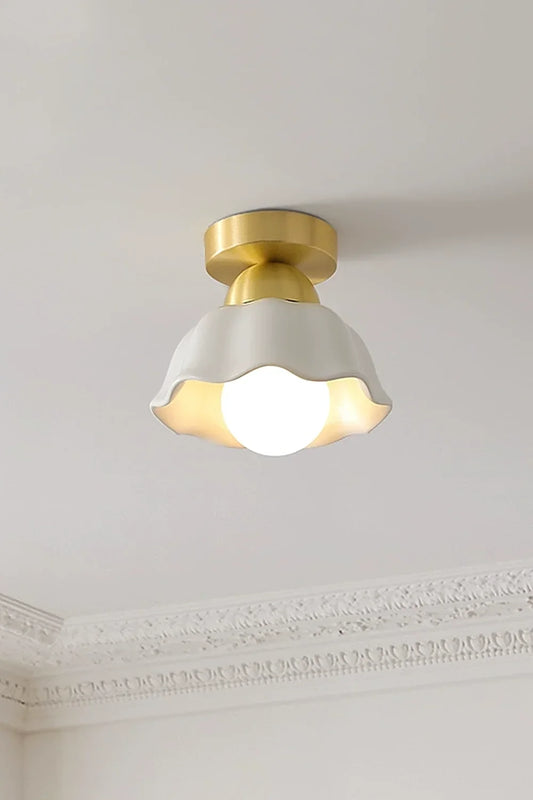 Flower Ceramic Brass Ceiling Light - view 2 | morylighting
