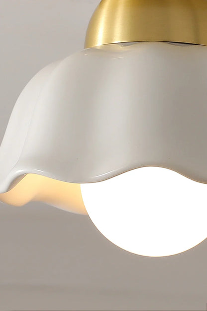Flower Ceramic Brass Ceiling Light - view 9 | morylighting