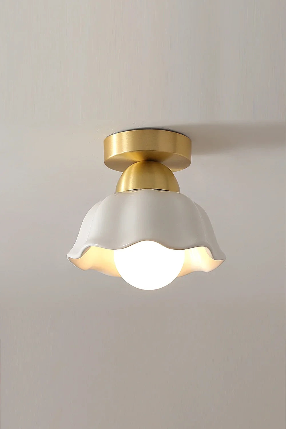 Flower Ceramic Brass Ceiling Light - view 7 | morylighting