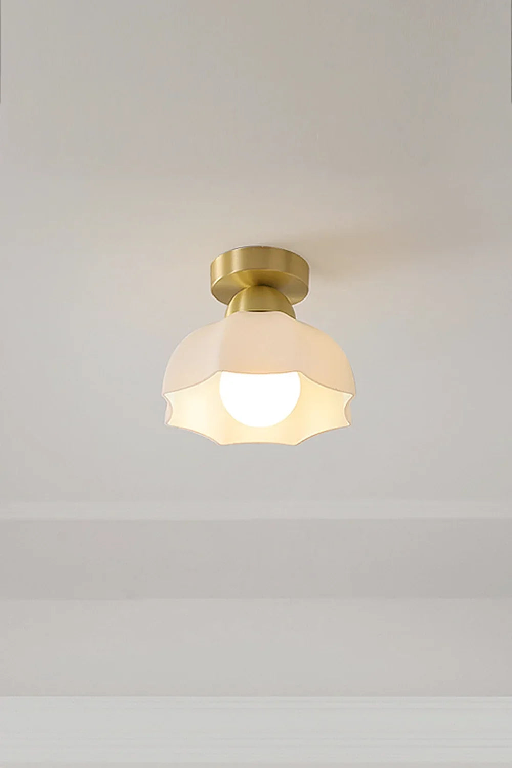 Flower Ceramic Brass Ceiling Light - view 5 | morylighting