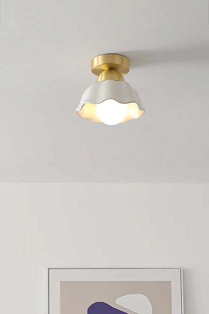 Flower Ceramic Brass Ceiling Light - view 3 | morylighting