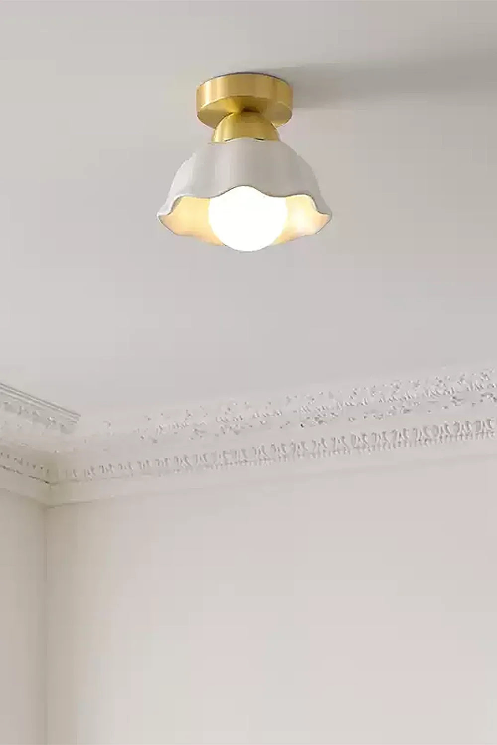 Flower Ceramic Brass Ceiling Light - view 4 | morylighting