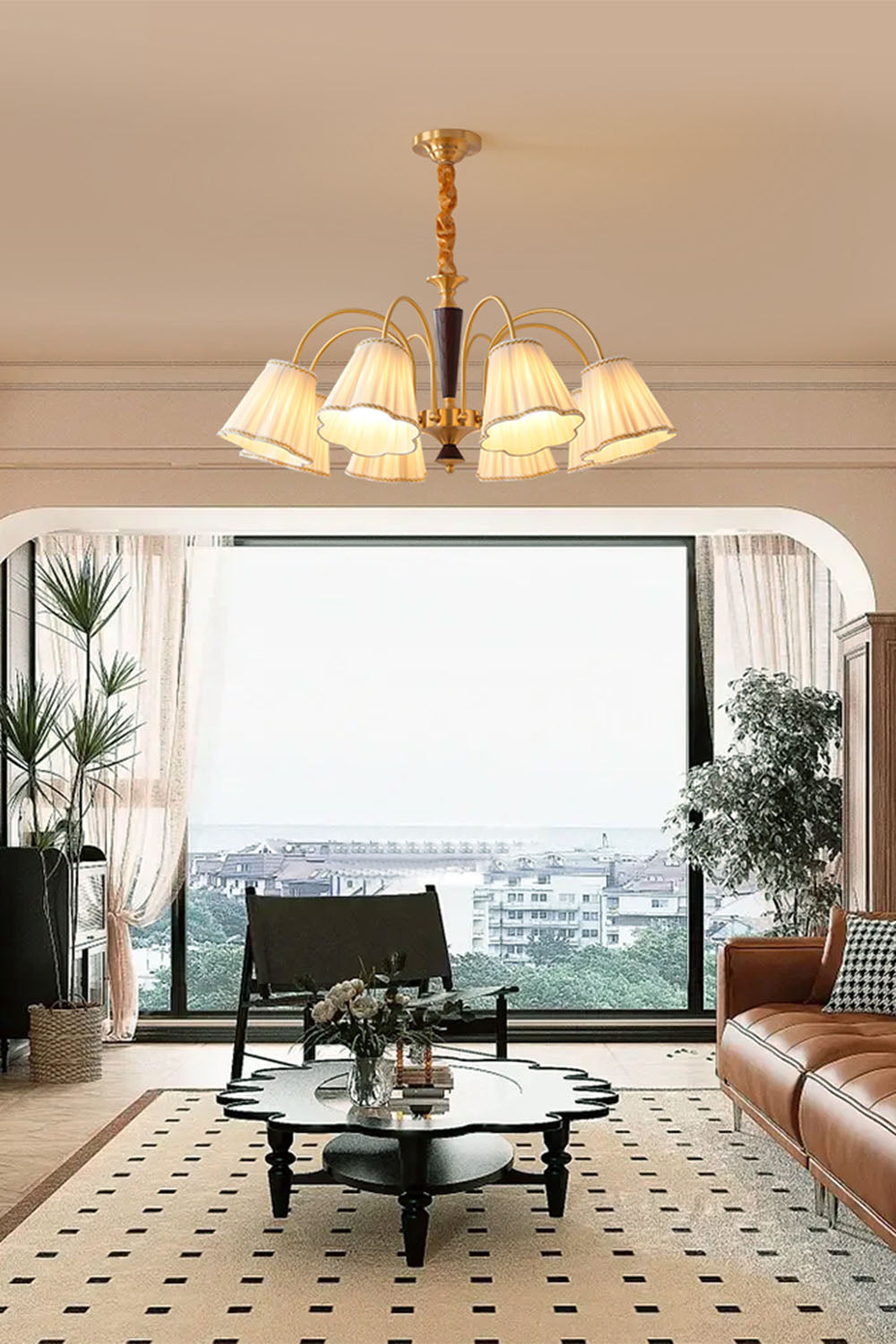 Flower Fabric Chandelier - view 3 | morylighting