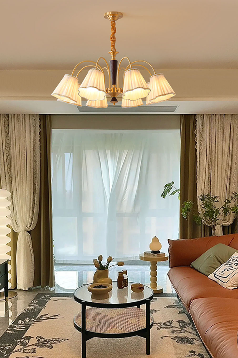 Flower Fabric Chandelier - view 10 | morylighting