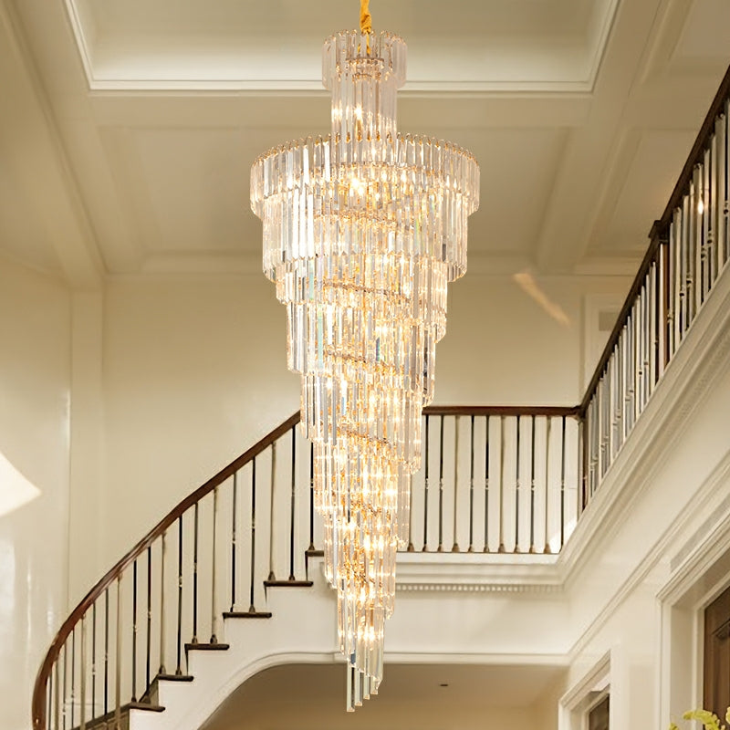 Morylighting Grand Tiered Spiral Foyer Chandelier - American ballroom or formal entertaining space