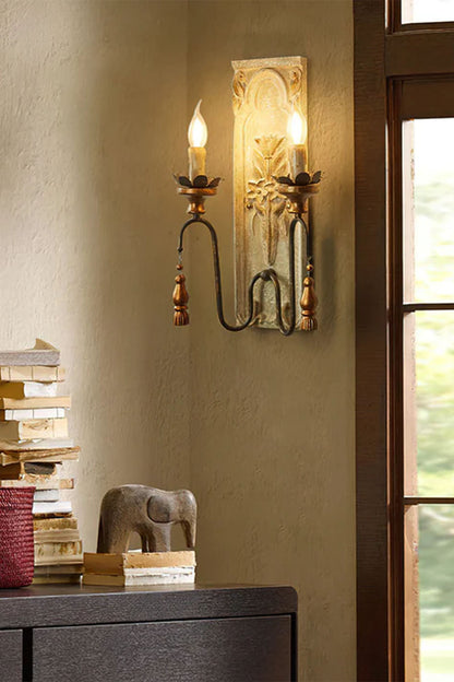 French Country Wooden Wall Lamp - view 5 | morylighting