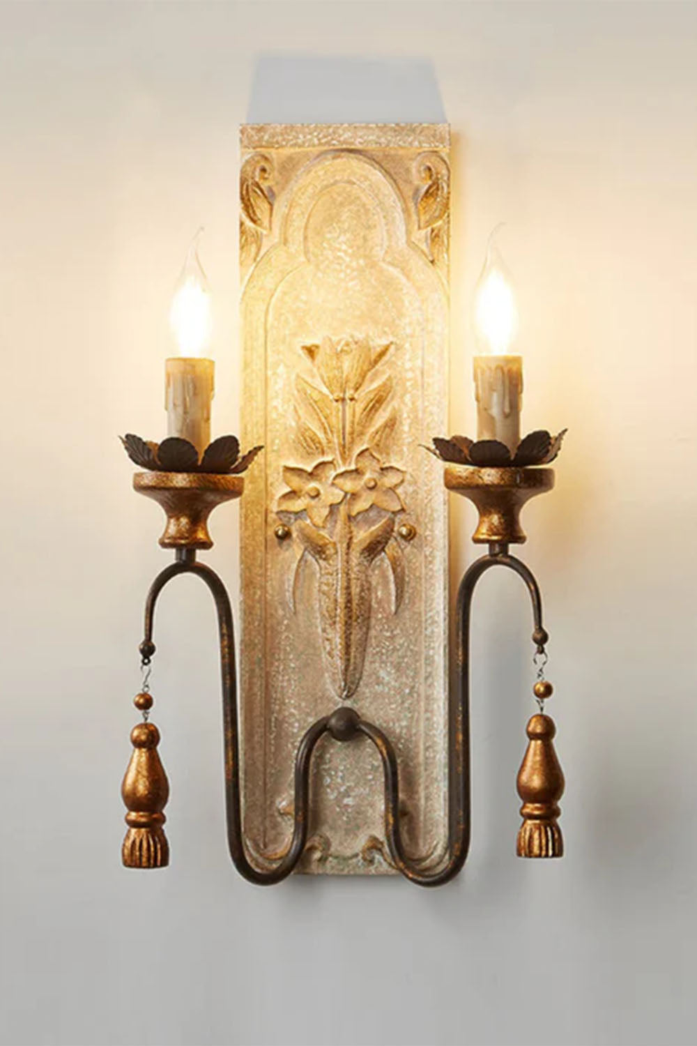 French Country Wooden Wall Lamp - view 6 | morylighting