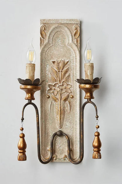 French Country Wooden Wall Lamp - view 7 | morylighting