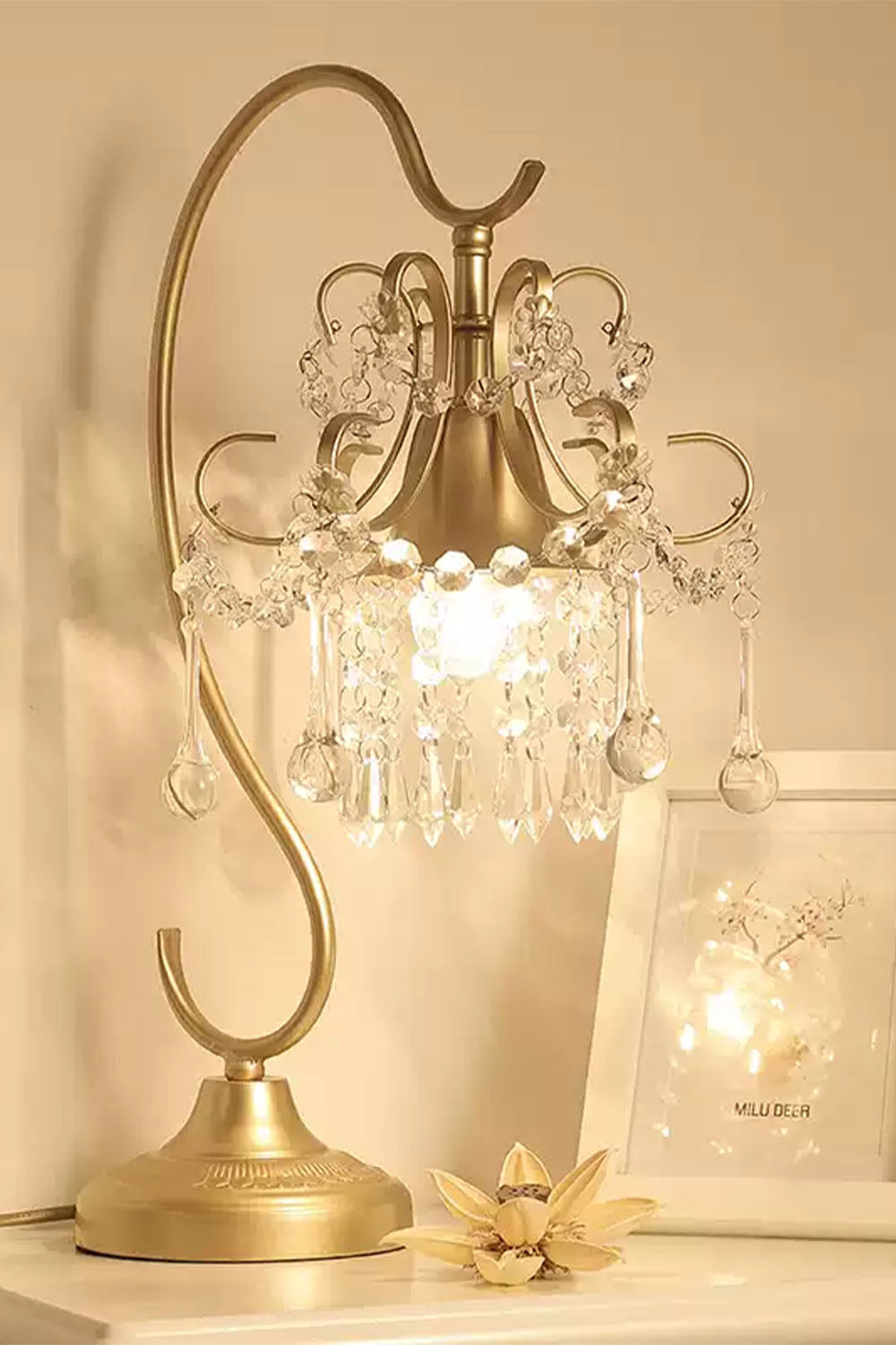 French Crystal Table Lamp - view 3 | morylighting
