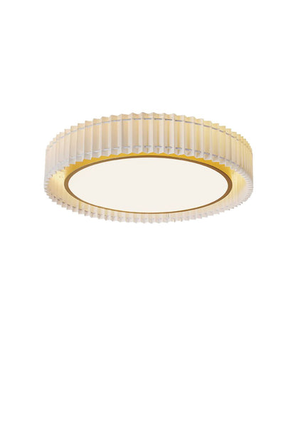 Round French Pastoral Pleated Fabric Ceiling Lamp | morylighting