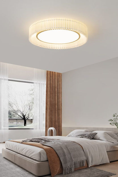 Round French Pastoral Pleated Fabric Ceiling Lamp - view 13 | morylighting