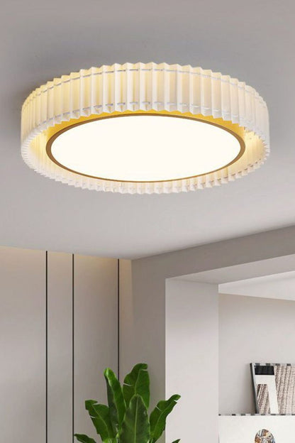 Round French Pastoral Pleated Fabric Ceiling Lamp - view 15 | morylighting