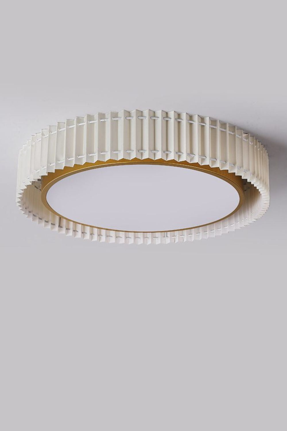 Round French Pastoral Pleated Fabric Ceiling Lamp - view 20 | morylighting