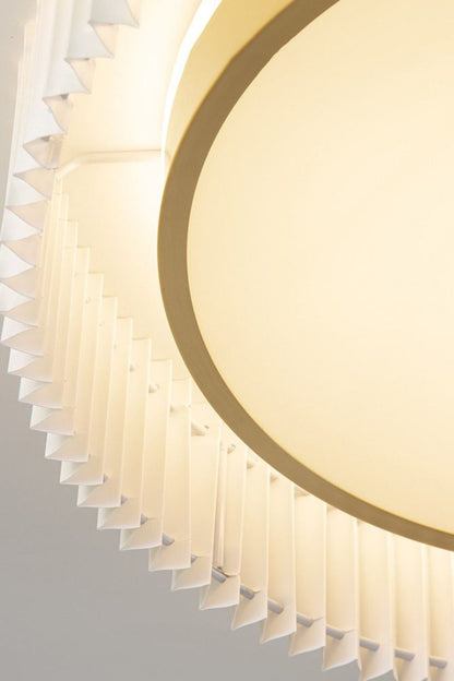 Round French Pastoral Pleated Fabric Ceiling Lamp - view 17 | morylighting