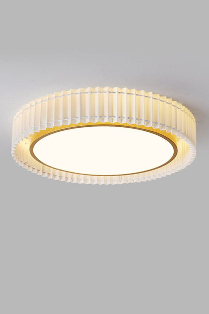 Round French Pastoral Pleated Fabric Ceiling Lamp - view 19 | morylighting