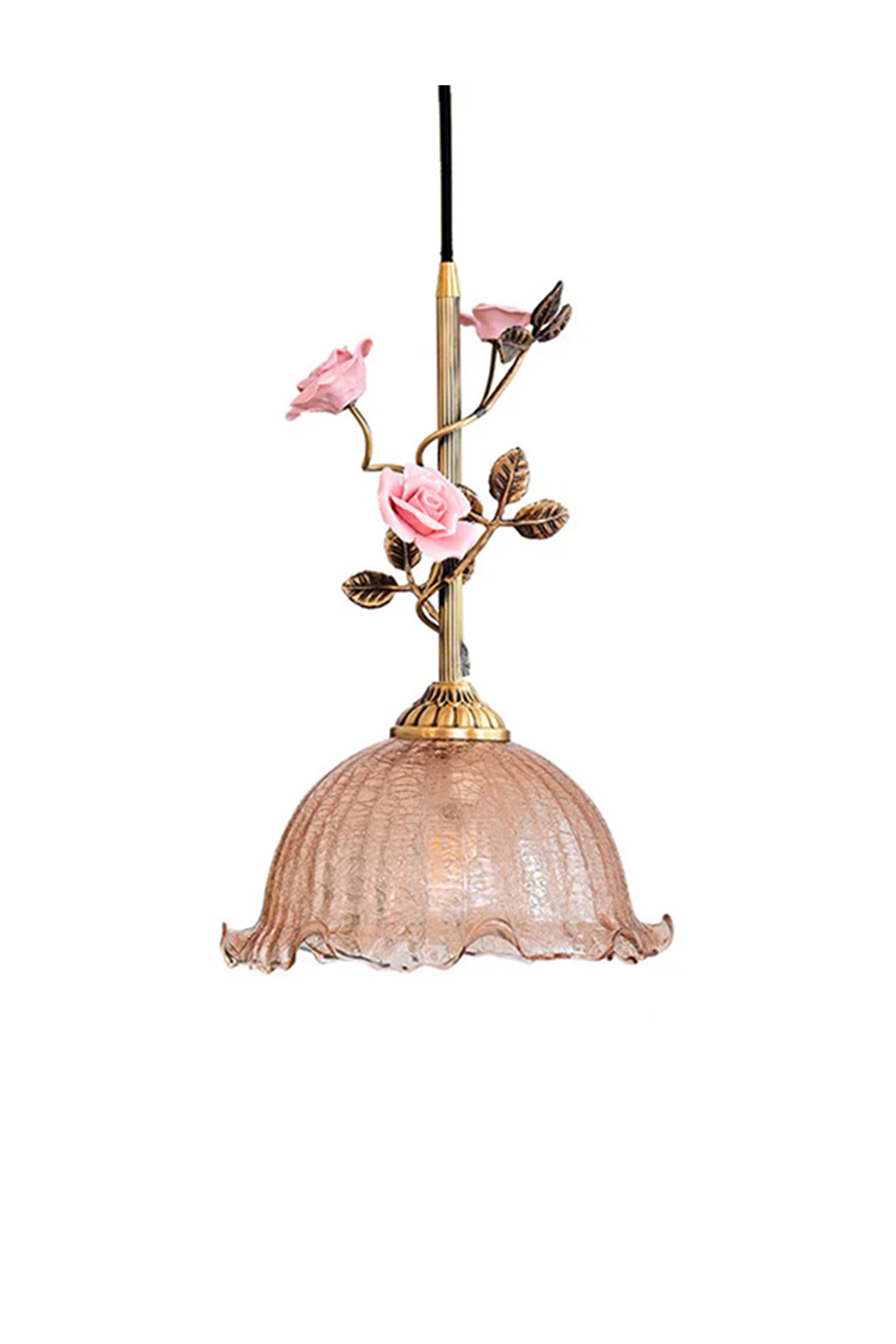 French Retro Glass Rose Chandelier | morylighting