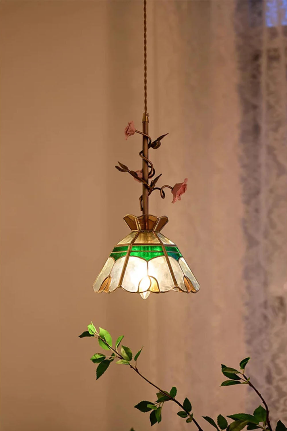 French Retro Glass Rose Chandelier - view 6 | morylighting
