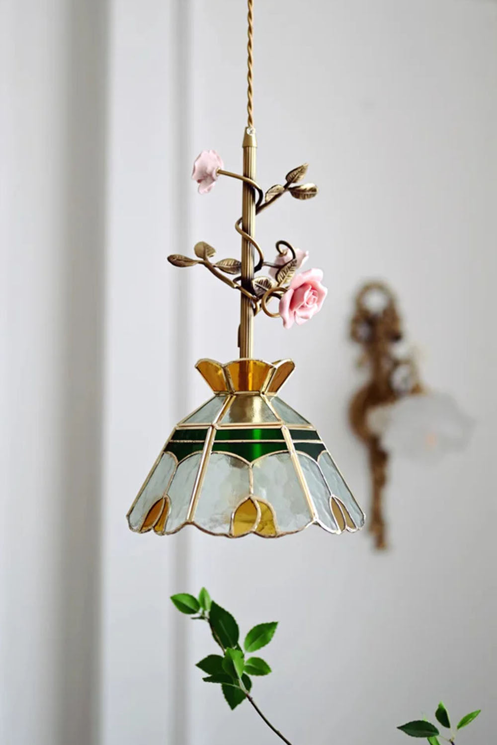 French Retro Glass Rose Chandelier - view 13 | morylighting