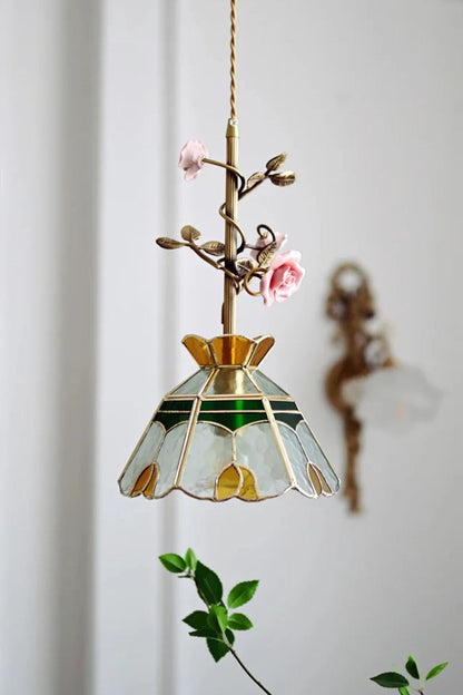 French Retro Glass Rose Chandelier - view 13 | morylighting