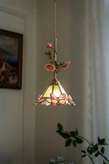 French Retro Glass Rose Chandelier - view 5 | morylighting
