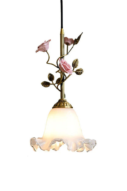 French Retro Glass Rose Chandelier - view 14 | morylighting