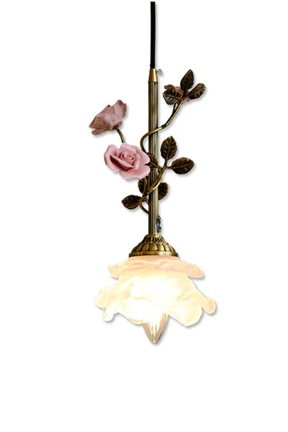 French Retro Glass Rose Chandelier - view 15 | morylighting