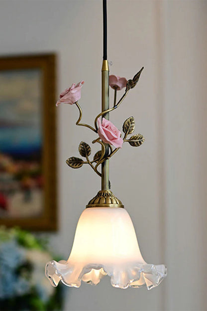 French Retro Glass Rose Chandelier - view 12 | morylighting