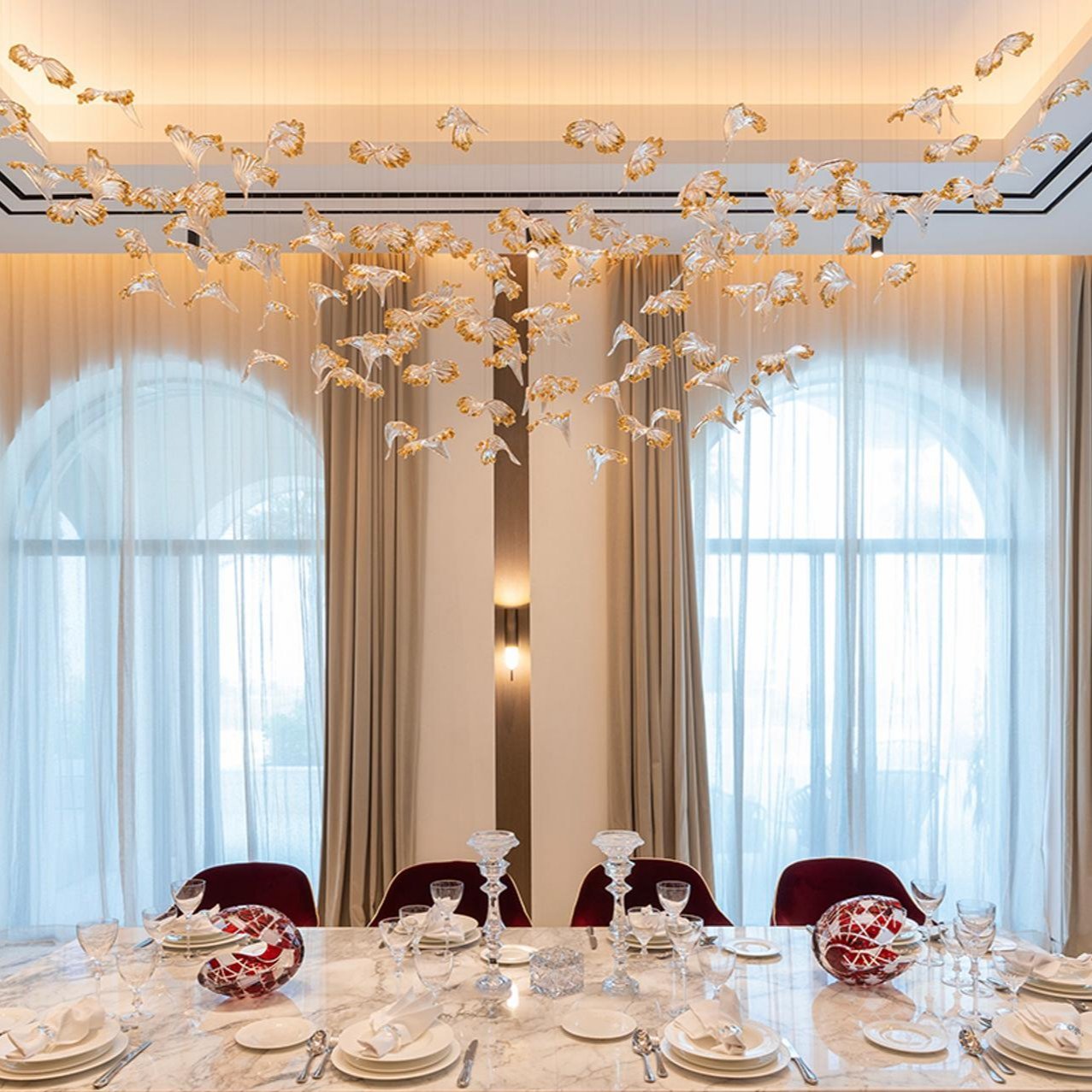 Galaxy Frosted Petals Frozen Chandelier