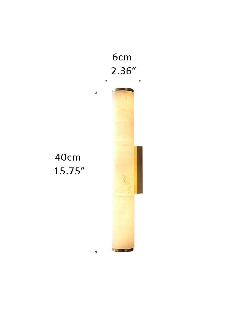 LED Copper Cylindrical Natural Marble Alabaster Wall Sconce Lamp