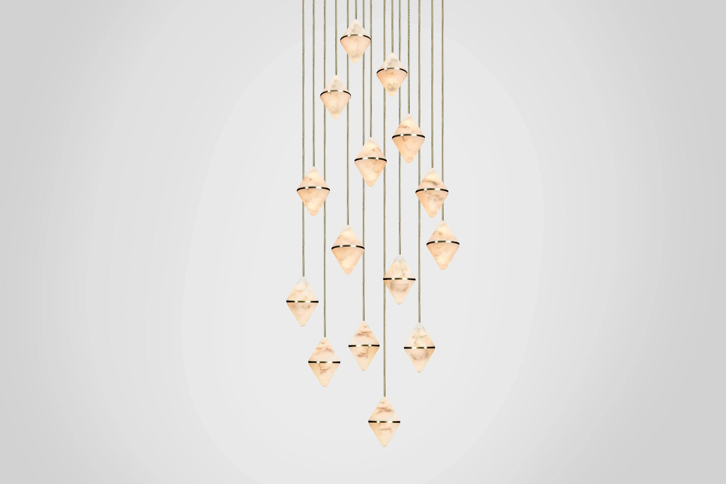 Gem Circular Cluster Alabaster Chandelier 15