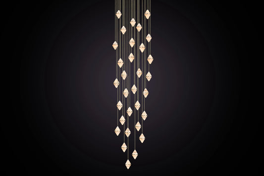 Gem Circular Cluster Alabaster Chandelier 30