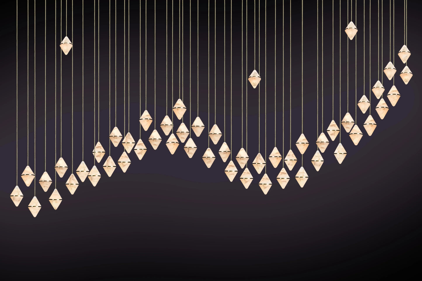 Gem Wave Alabaster Chandelier 48