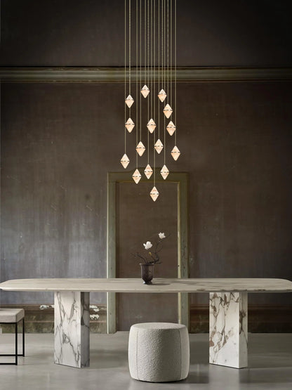 Gem Circular Cluster Alabaster Chandelier 15