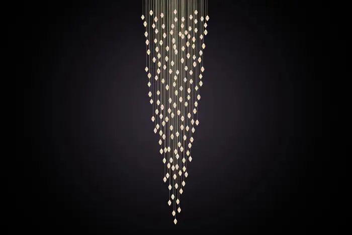 Gem Conical Cluster  Alabaster Chandelier 150 Lights