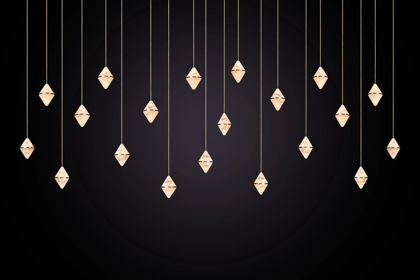 Gem Rectangular Alabaster Chandelier 20