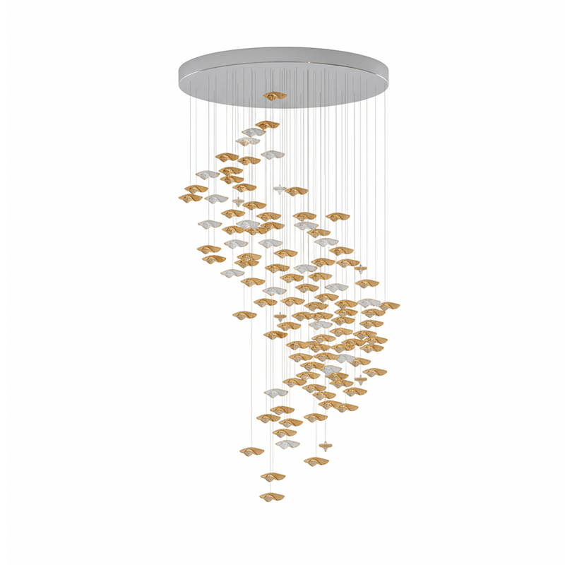 Galaxy Tidal Art Glass Crystal Spiral Chandelier
