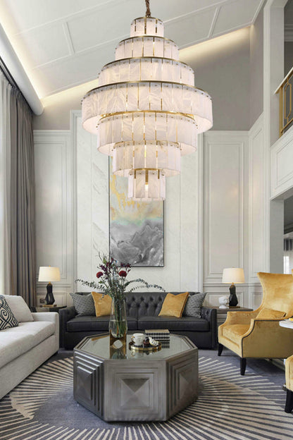 Giant Tiered Alabaster Foyer Chandelier - view 3 | morylighting