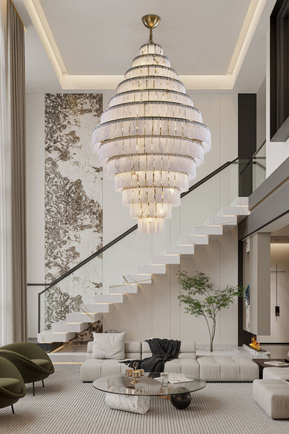 Giant Tiered Alabaster Foyer Chandelier - view 5 | morylighting